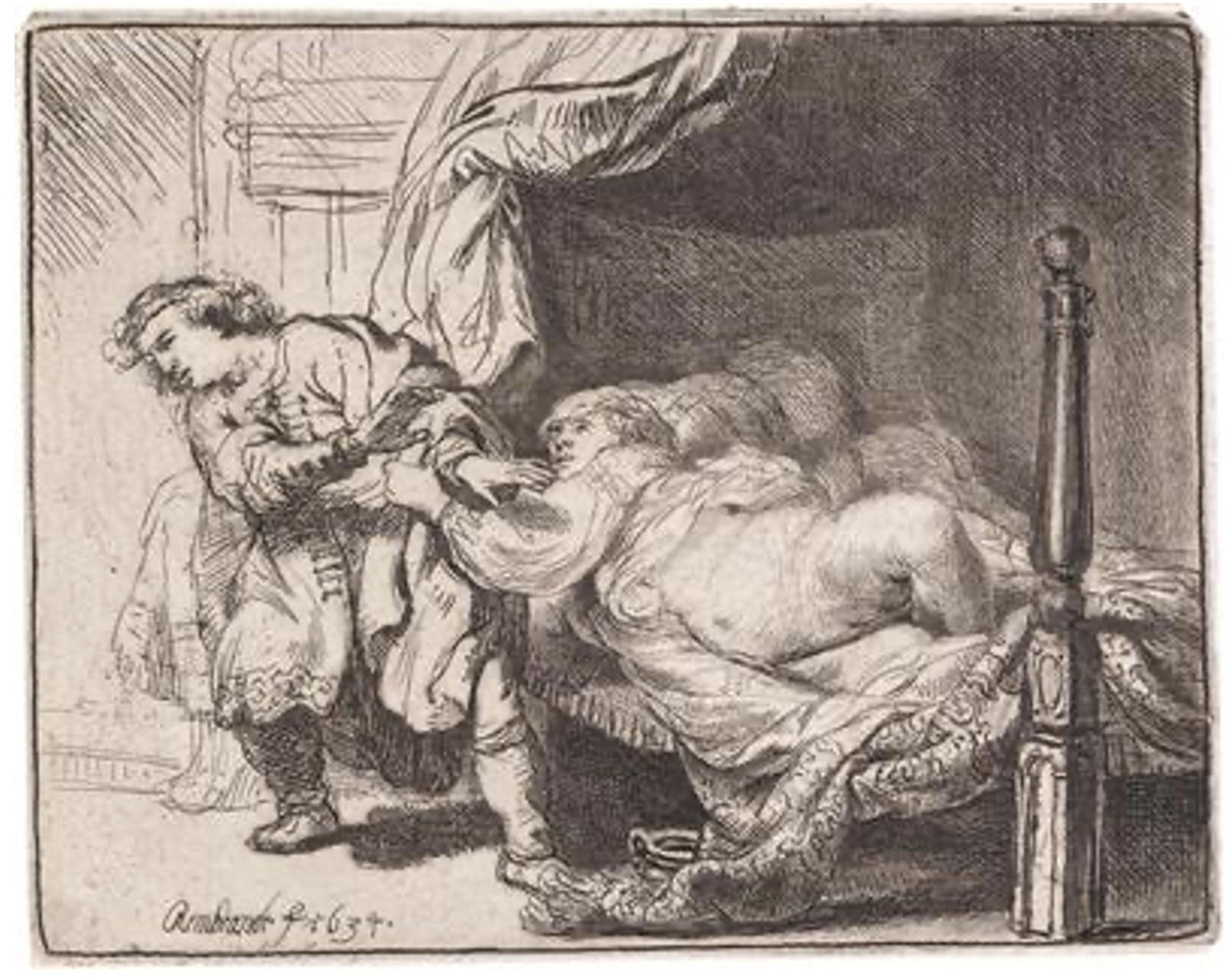 レンブラント・ファン・レイン「ヨゼフとポテイファルの妻」